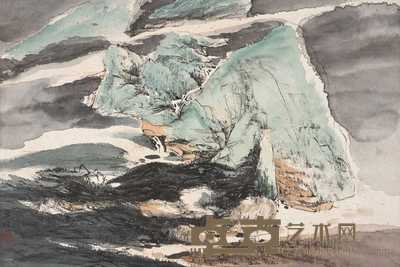 常进 深幽图 镜心 43×63cm